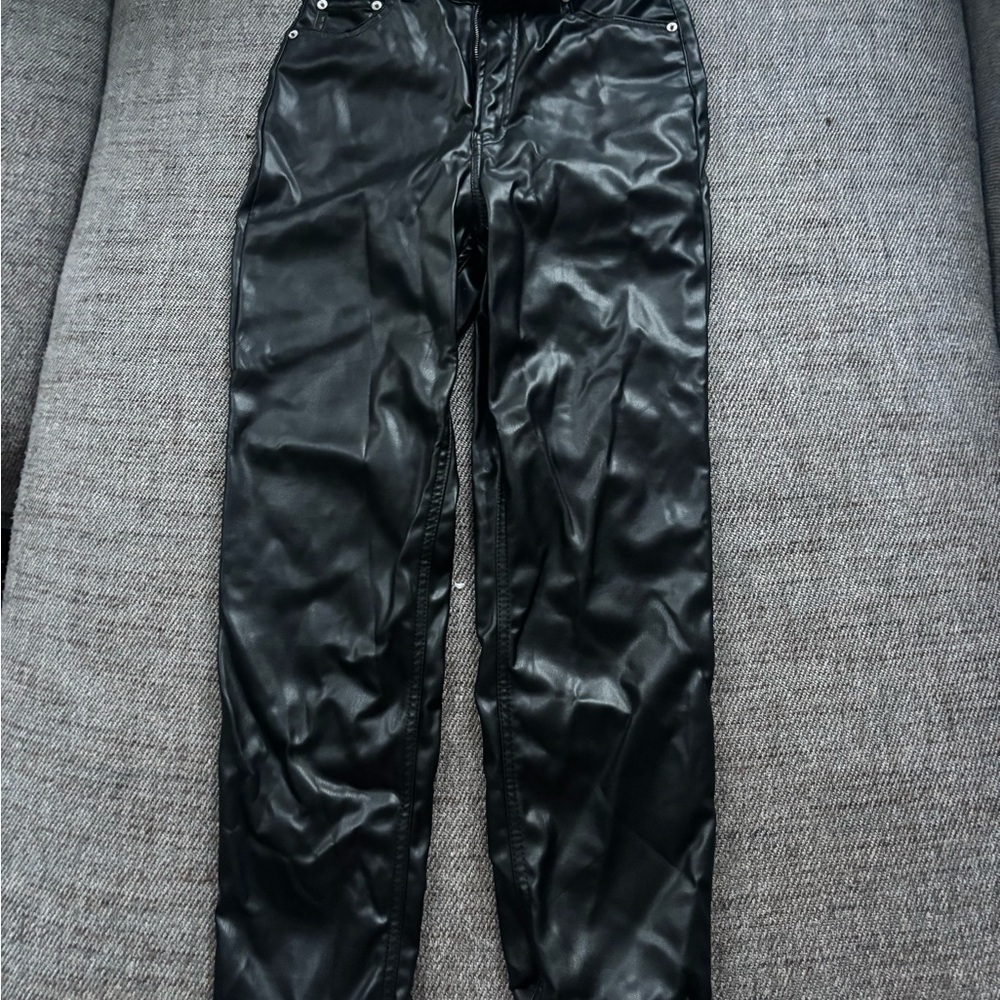 Black Faux Leather Pants